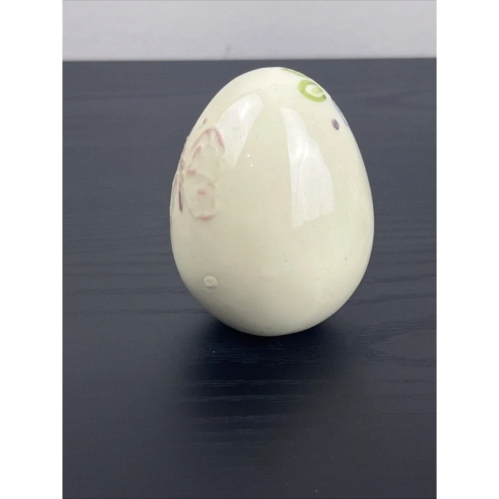 Vintage Ceramic Easter Egg‎ Flower Butterfly Spring Decor Hand Painted
